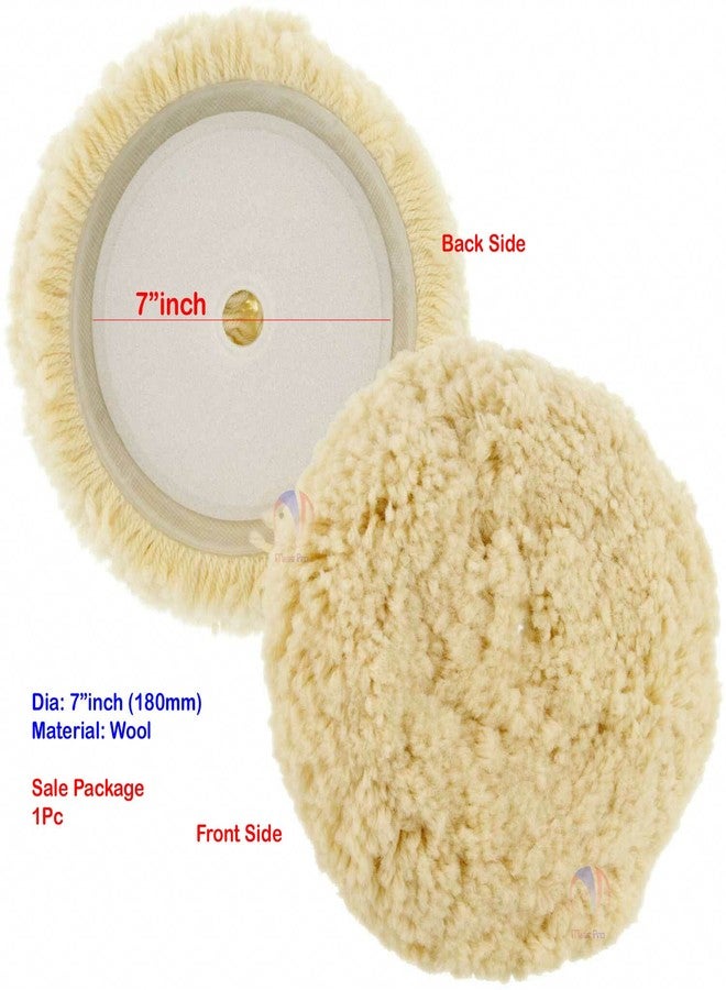 Mass Pro 1Pcs Wool Polishing Polishers Clean Buffing Pad Bonnet for Furniture/Car (7 inch), Beige - Image 2